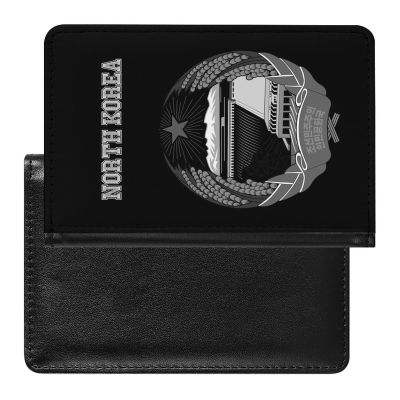 Flag of North Korea Passport Protector,Pu Leather Passport Case Wallet Travel Essentials