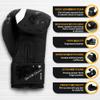 Boxing Gloves for Men & Women - Boxing, Kickboxing, Muay Thai, MMA, Training & Sparring - Punching Bag & Heavy Bag Gloves - MoneyFyte (All Black, 14 oz) view 2