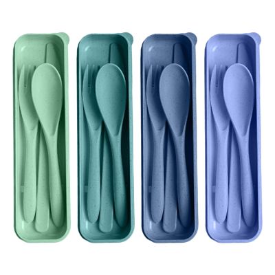 HMDZMR Reusable Utensils Set with Case, 4 Sets Travel Utensils with Case, Reusable Forks and Spoons Set for Lunch Box Accessories, Camping Utensils for Daily Use or Outdoor