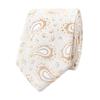 Pirlim Men's Paisley Design Skinny Neck Ties, Floral Formal Jacquard Woven Silk Necktie Ties for Business Wedding (Beige & Yellow Paisley) view 1