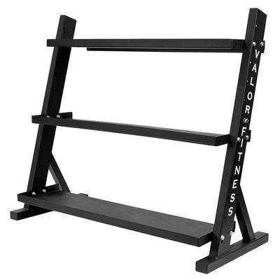Valor Fitness Adjustable 3-Tier Storage Rack 58 Wide Heavy-Duty Organizer for Wall Balls, Dumbbells, Kettlebells & Exercise Balls, 660 lb Capacity