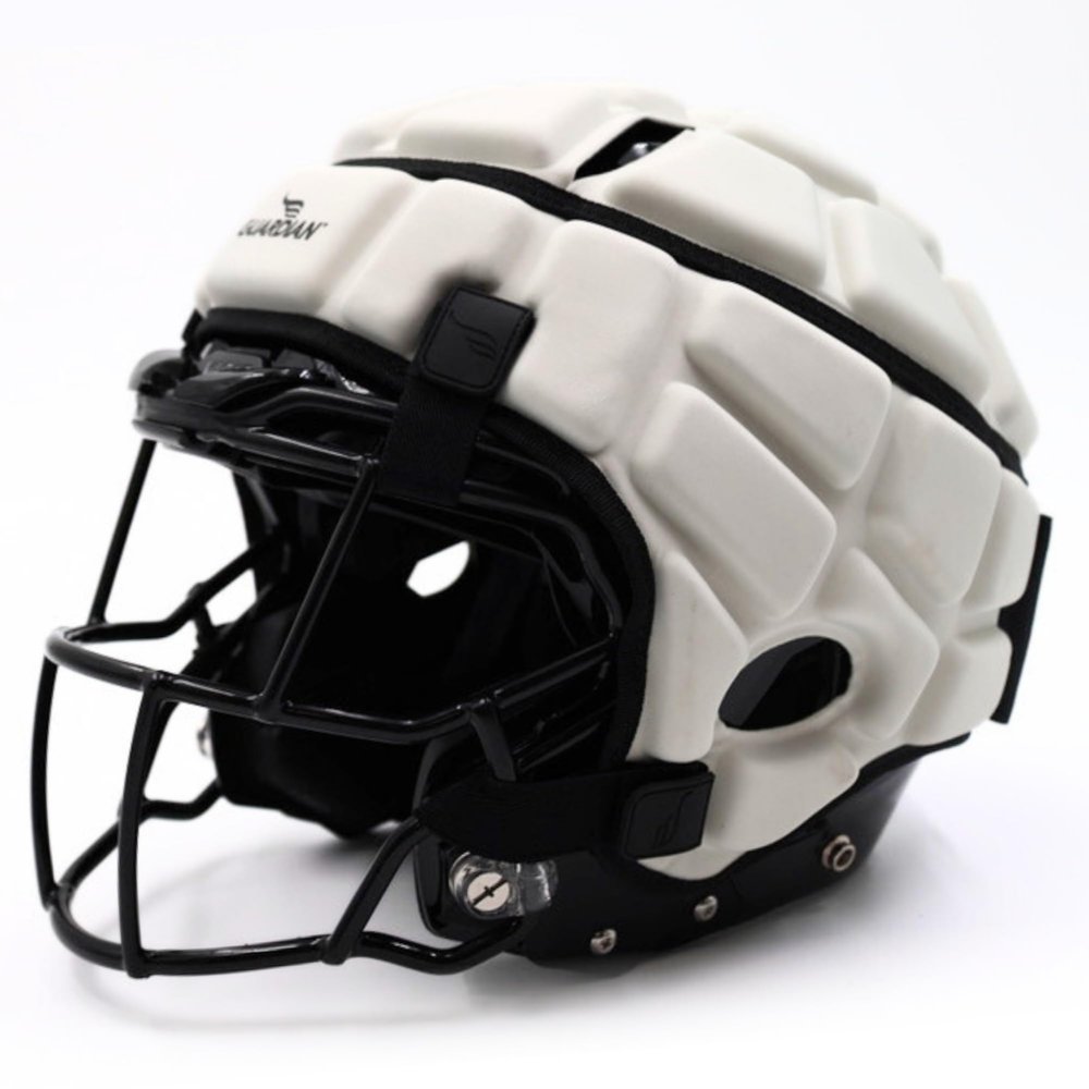 Guardian Cap - Soft-Shell Helmet Cover for Football and Lacrosse - Reduces Impact and Protects Helmets - One Size Fits All for Youth, High School and College Programs - White