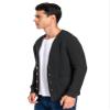 Mettclasi Men's Long-Sleeve Cardigan Sweater - Classic V Neck Button Down Knitted Cardigan with Pockets - Size XXL, Dark Grey view 2