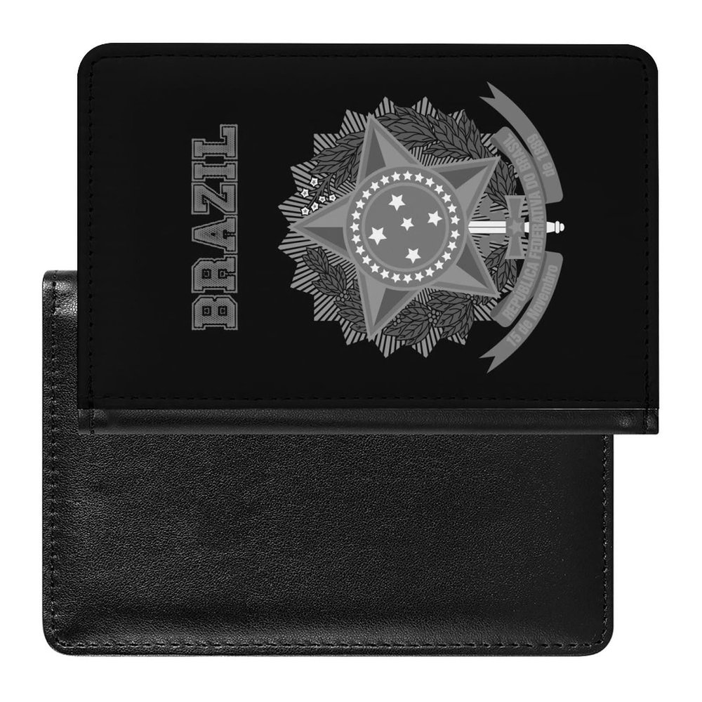 Flag of Brazil Passport Protector,Pu Leather Passport Case Wallet Travel Essentials