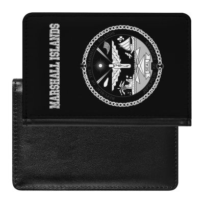 Flag of Marshall Islands Passport Protector,Pu Leather Passport Case Wallet Travel Essentials
