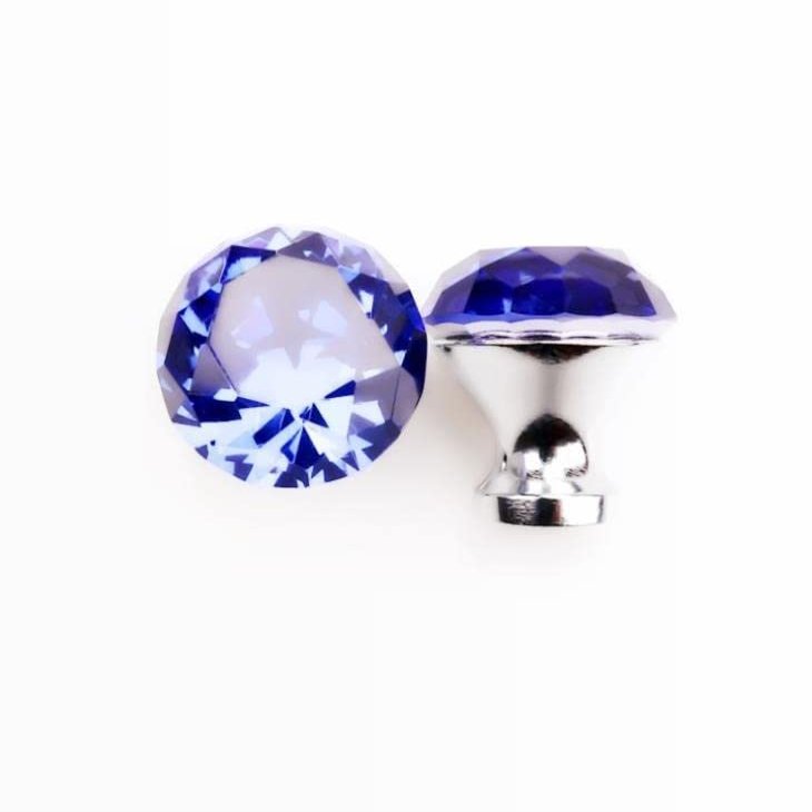 Southst 30mm Kit Cabinet Handles Diamond Shape Design Crystal Glass Knobs Cupboard Pulls Drawer Knobs Furniture Handle Hardware - (Color: Red/Size: 30mm)