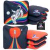 Play Platoon Tournament Series Cornhole Bags Regulation Set of 8 - ACO Approved Corn Hole Bags - Pro Style Premium Dual Sided Slick and Sticky Side Bag - Designed in USA - 4 Shuttle & 4 Spaceman view 1