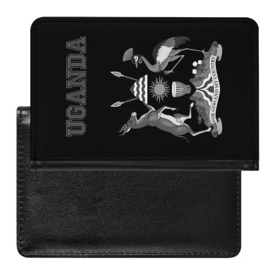 Flag of Uganda Passport Protector,Pu Leather Passport Case Wallet Travel Essentials