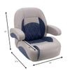 DeckMate Luxury Low Back Pontoon Captain's Chair - Gray and Navy view 2
