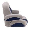DeckMate Luxury Low Back Pontoon Captain's Chair - Gray and Navy view 3