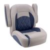 DeckMate Luxury Low Back Pontoon Captain's Chair - Gray and Navy view 4