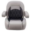 DeckMate Luxury Low Back Pontoon Captain's Chair - Gray and Charcoal view 4