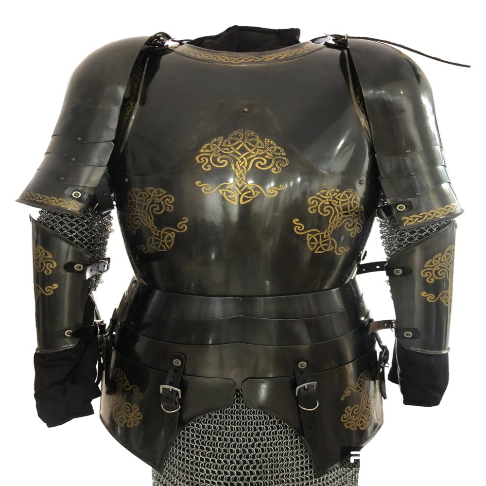 Steel Early Medieval Half Suit of Armour 18 Gauge Plate Armour Wearable Costume