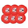 Superio Round Snow Saucer Sled- 24" Plastic Disc Sled for Kids and Adults- Heavy Duty Sled with Handles for Downhill Sledding, Winter Outdoor Sports (Red, 6 Pack) view 1