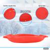Superio Round Snow Saucer Sled- 24" Plastic Disc Sled for Kids and Adults- Heavy Duty Sled with Handles for Downhill Sledding, Winter Outdoor Sports (Red, 6 Pack) view 4