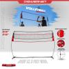 PowerNet Freestanding Volleyball Warm Up Net with Large Ball Bag Bundle, Portable Design for Indoor Or Outdoor Use, Foldable One Piece Quick Setup Frame, Great for Hitting Serving Drills view 2