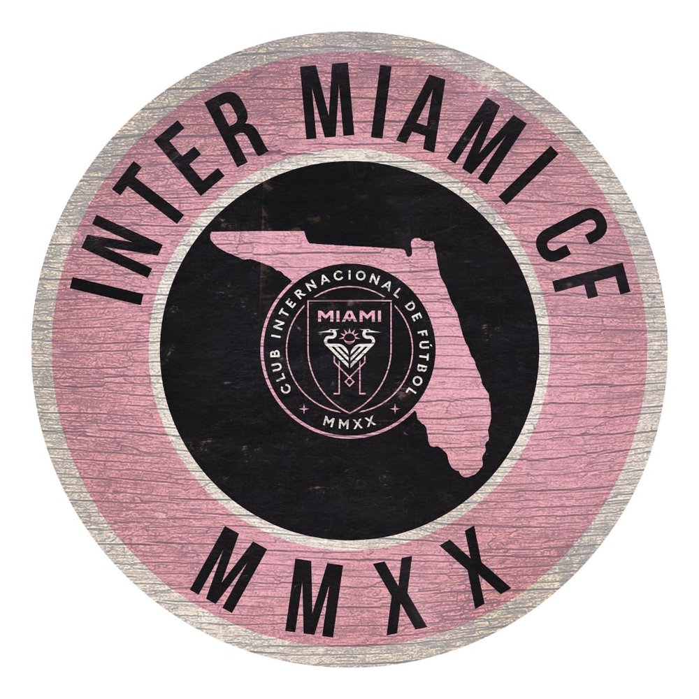 Fan Creations Inter Miami FC MLS Wooden Sign 12 Round Wall Decor- Show Your Club Internacional de Futbol Miami Spirit and Decorate Your Major League Soccer Fandom- Officially Licensed
