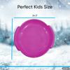 Superio Round Snow Saucer Sled- 24" Plastic Disc Sled for Kids and Adults- Heavy Duty Sled with Handles for Downhill Sledding, Winter Outdoor Sports (Fuchsia, 6 Pack) view 2