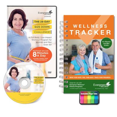 BUNDLE: 28 Day Fitness DVD plus Wellness Tracker for Women and Men 50-80+