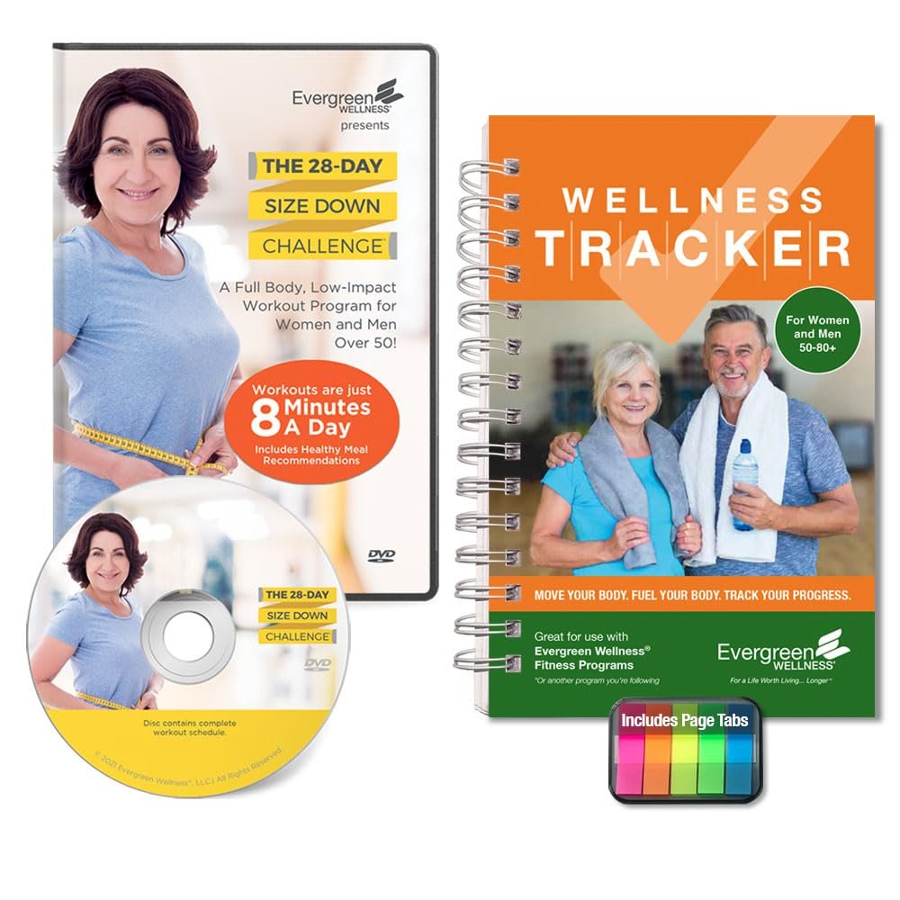 BUNDLE: 28 Day Fitness DVD plus Wellness Tracker for Women and Men 50-80+