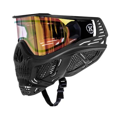 HK Army HSTL Skull Paintball Goggle/Airsoft Mask (Black, Gold)