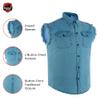Daniel Smart Cotton Denim Sleeveless Frayed Design Button Down Shirts for Men - Cut Off Denim Shirt with Chest Pockets Bllue view 3