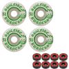 Spitfire Skateboard Wheels Burners 51mm 99A White/Green with ABEC 5 Bearings view 1