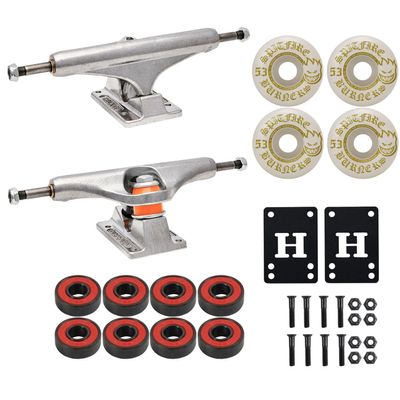INDEPENDENT Skateboard Trucks 139 Mid + 53mm Spitfire Burners Wheels, ABEC 5 Bearings