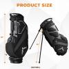 UNIHIMAL 14 Way Dividers Golf Stand Bag Lightweight, Golf Bag for Men Women with Multiple Pockets, Dual Strap and Rain Cover Hood (Black) view 2