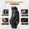 UNIHIMAL 14 Way Dividers Golf Stand Bag Lightweight, Golf Bag for Men Women with Multiple Pockets, Dual Strap and Rain Cover Hood (Black) view 4