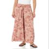 Angie Women's Tie Waistband Printed Pants with Front Slits view 1