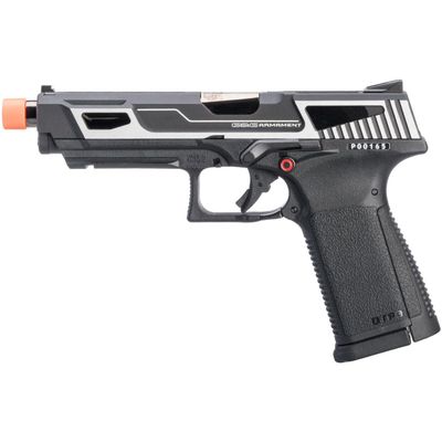 GoldenBall-G&G GTP9-MS Metal Slide Gas Blowback Airsoft Pistol-Cased & Speed Loader Included (Color: Silver)