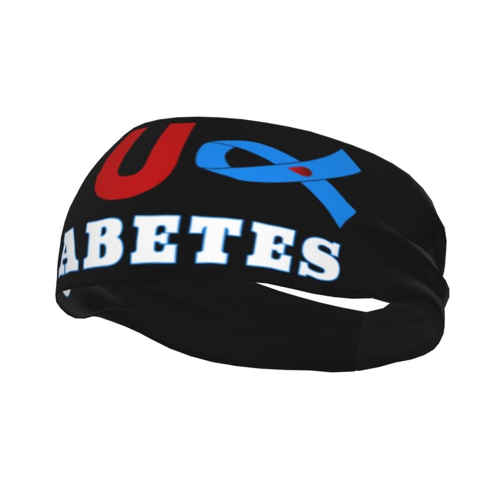 Fuck Diabetes Awareness Sports Headband for Men Women Unisex Workout Sweat Band Fitness Stretchy for Gym Athletic Running Cycling Basketball Yoga