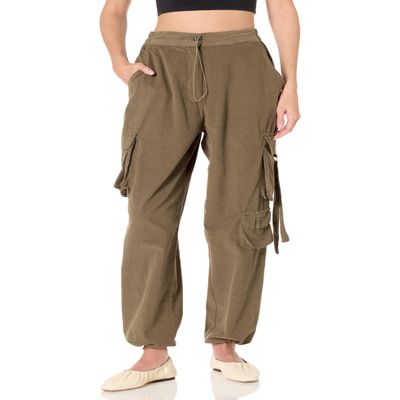 Angie Women's Enzyme Wash Jogger Pants, Olive