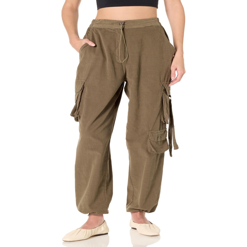 Angie Women's Enzyme Wash Jogger Pants, Olive
