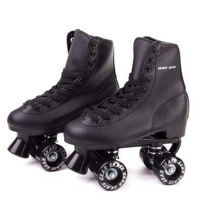 C SEVEN C7skates Retro Design Quad Roller Skates (Soft Black, Kids C12)