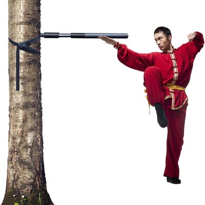 DYK&NX Wing Chun Wooden Dummy, Outdoor Bundled Tai Chi Stick, Portable Martial Arts Dummies, Double Spring Push Hand kung fu Training, 3 Piece Set, for Tree Or Hard Object (Color : 1 Spring Hand)