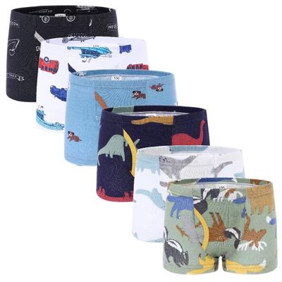 benetia Underwear For Boys 8-10 Years 6-Pack Navy With Dinosaur Print Soft Fabric