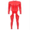 YiZYiF Women Sexy Hollow Out Latex Catsuit PVC Exotic Costume Lingerie Full Bodysuit Leotard Clubwear Red Medium view 1