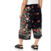 Angie Women's Floral Printed Culotte Pants with Bow Waistband view 2