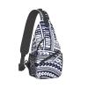 WURTON Blue Polynesian Maori Tribal Pattern Sling Backpack, Multipurpose Travel Hiking Daypack Rope Crossbody Shoulder Bag view 2