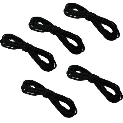 5 Pieces Trampoline Net Connection Rope for Enclosure Nets, 15 Feet Each, Black Cords, Long Enough for 12-16FT Trampoline