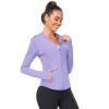 AGVNG Womens UPF 50+ Long Sleeve Hooded Sun Jackets Lightweight Sun Protection Clothing SPF Cooling Shirts Workout Athletic Hiking Running Tops Thumb Hole Purple M view 2