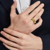 TRUMIUM 8mm Men's Wedding Bands I Love You Engraved Tungsten 24K Gold Plated Rings for Men White Cubic Zirconia Eternity Ring Cz Inlaid Beveled Edges Comfort Fit Size 7 view 4