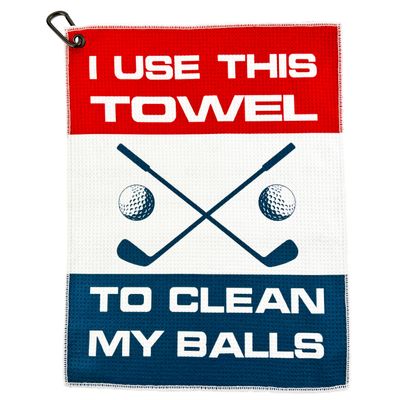Wolf Golf Towels - I Use This Towel to Clean My Balls Golf Towel - Golf Gifts for Men - Printed Funny Golf Towel