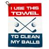 Wolf Golf Towels - I Use This Towel to Clean My Balls Golf Towel - Golf Gifts for Men - Printed Funny Golf Towel view 1