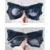 Women Plush Cat Eye Sunglasses Punk Soft Velvet Shades Ladies Handmade Party Masquerade Eyewear (black+green) view 2