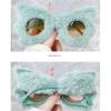 Women Plush Cat Eye Sunglasses Punk Soft Velvet Shades Ladies Handmade Party Masquerade Eyewear (black+green) view 3
