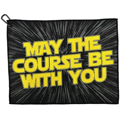 May The Course Be with You Golf Towel - Golf Accessories for Men - Golf Gifts for Men - Printed Funny Golf Towel