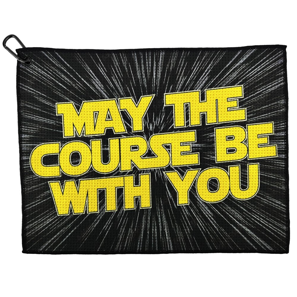 May The Course Be with You Golf Towel - Golf Accessories for Men - Golf Gifts for Men - Printed Funny Golf Towel